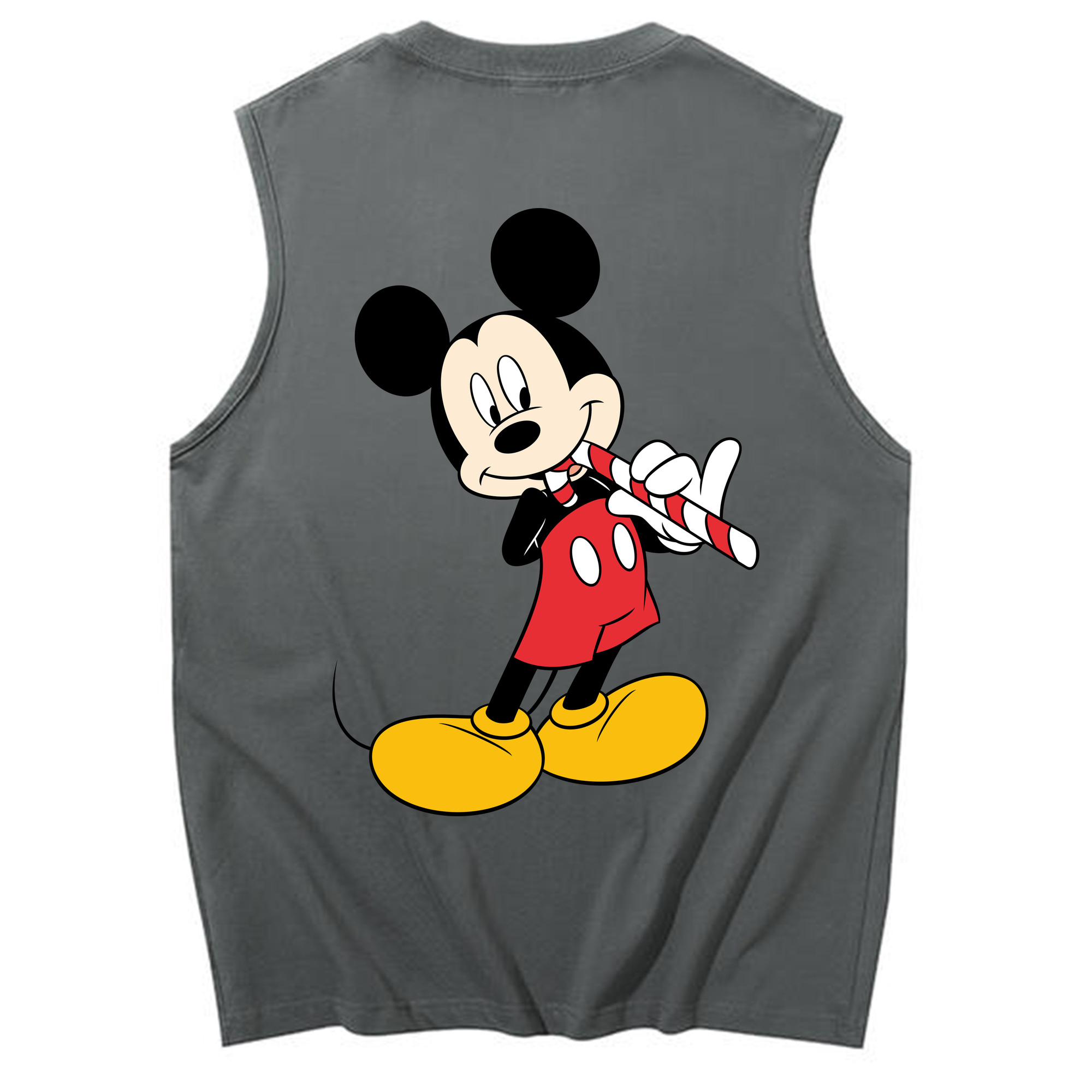 ミッキーマウス Mickey Mouse コットン100％タンクトップ（背面プリント）